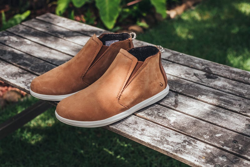 OLUKAI Hawai'iloa Manu Hope Women's Booties, Soft & Comfortable Waterproof Full-Grain Leather, Elastic Gore Panels for Customized Fit & Wet Grip Rubber Soles, Fox/Off White, 9 - Image 5